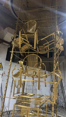 آلة طلاء الفراغ PVD للصفائح الفولاذية المقاومة للصدأ خط إنتاج طلاء المرآة الذهبية للديكور للمصعد