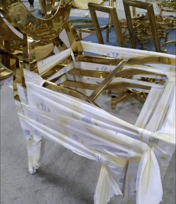 إطار كرسي بطلاء تفريغ PVD باللون الذهبي المصقول مع خصائص مقاومة للبصمات والتآكل