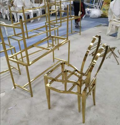 إطار كرسي بطلاء تفريغ PVD باللون الذهبي المصقول مع خصائص مقاومة للبصمات والتآكل